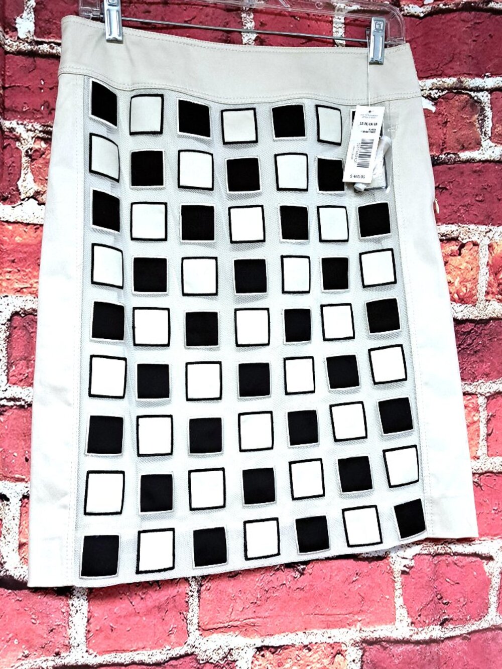 NWT PER SE LADIES WINTER WHITE SKIRT W MESH CHECKERED FRONT SIZE 6 LINED INSIDE